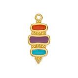 Bedel Rechthoeken Multicolor-Goud 24K DQ 10x23mm-bedels-Kraaltjes van Renate