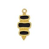 Bedel Rechthoeken Zwart-Goud 24K DQ 10x23mm-bedels-Kraaltjes van Renate
