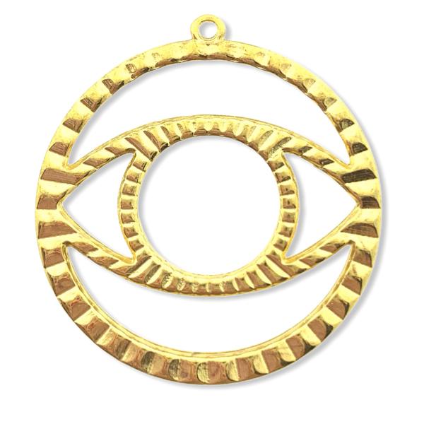 Bedel Rond Oog Goud 24kr DQ 35mm-Kraaltjes van Renate