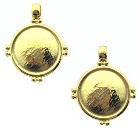 Bedel Rond ethnic Goud 24kr DQ 21x26mm-Kraaltjes van Renate
