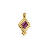 Bedel Ruitje Roze-Goud 24K DQ 9x17mm-bedels-Kraaltjes van Renate