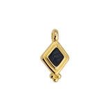 Bedel Ruitje Zwart-Goud 24K DQ 9x17mm-bedels-Kraaltjes van Renate