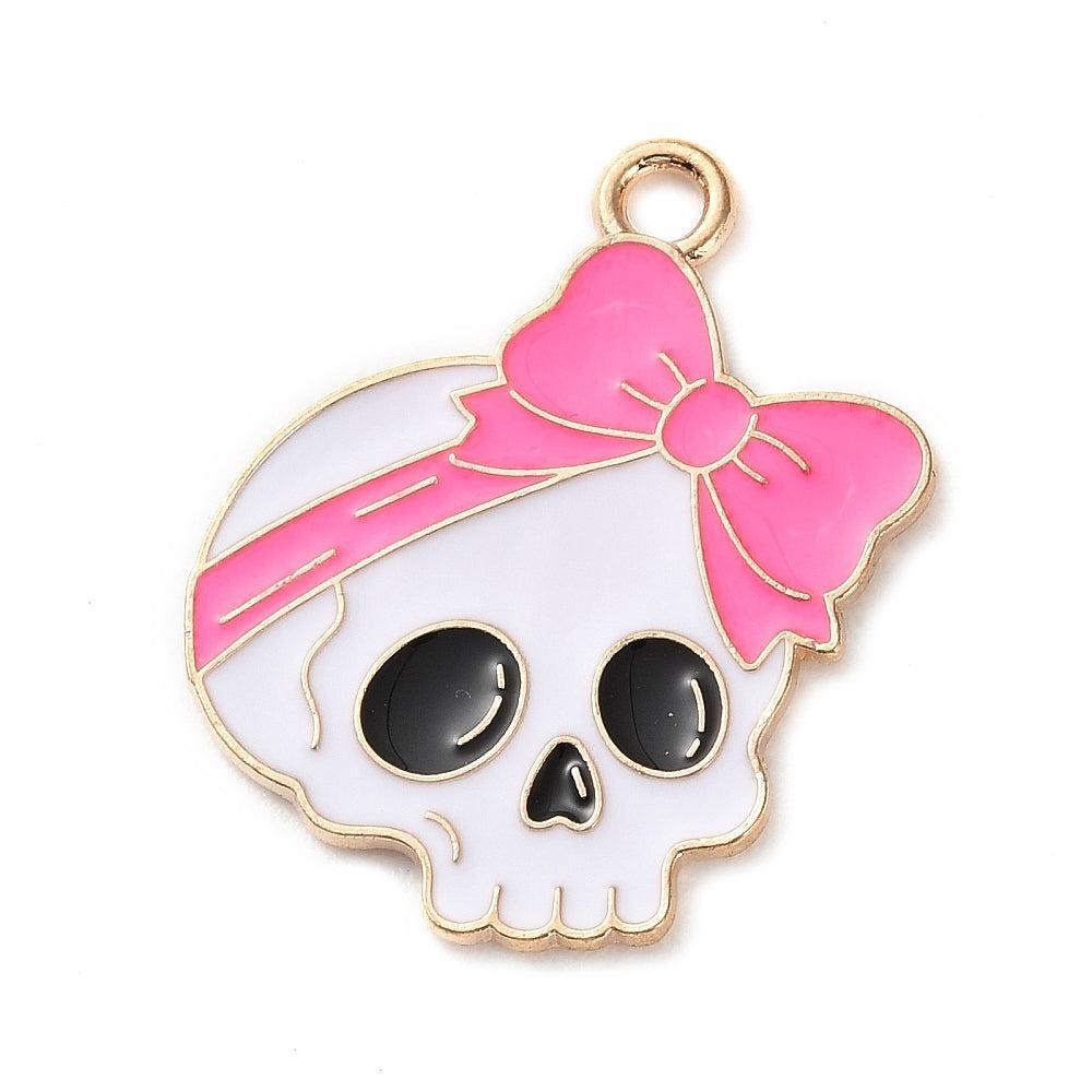 Bedel Schedel Emaille 25mm – per stuk-bedels-Kraaltjes van Renate
