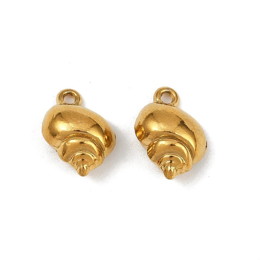 Bedel Schelp Goud 12x8,5mm- Per Stuk-bedels-Kraaltjes van Renate