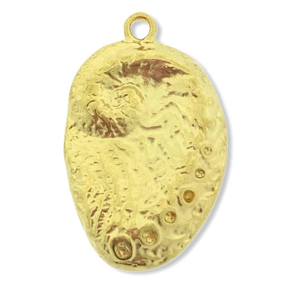 Bedel Schelp Goud 24kr DQ 26x17mm-Kraaltjes van Renate