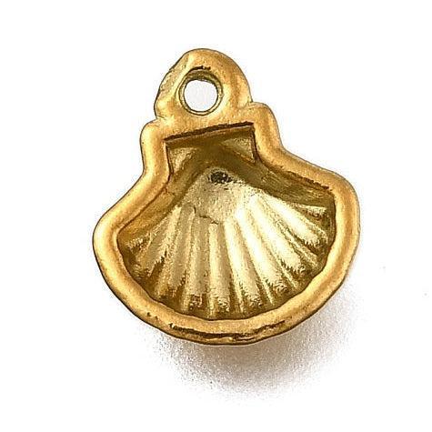 Bedel Schelp Goud RVS 10mm - per stuk-Bedels-Kraaltjes van Renate