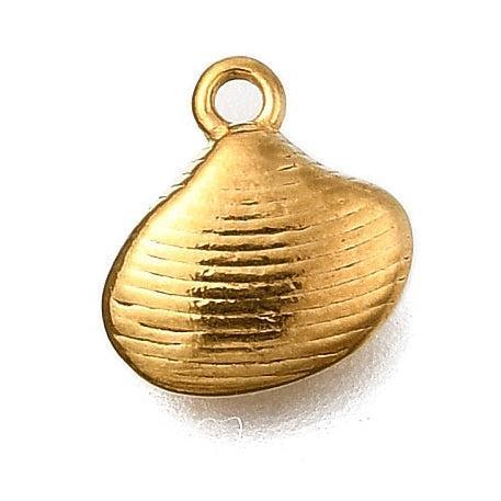 Bedel Schelp RVS Goud 9mm - per stuk-Bedels-Kraaltjes van Renate