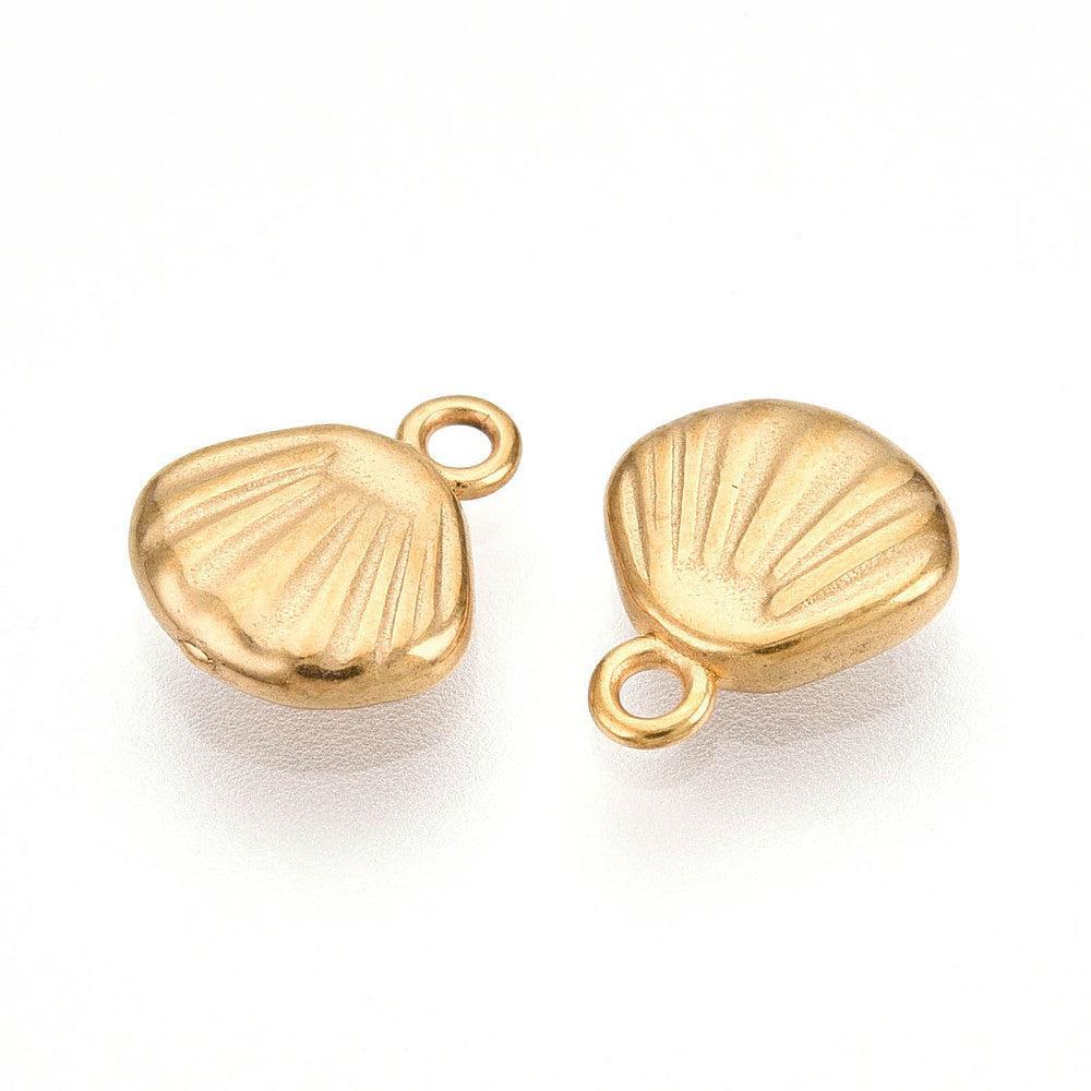 Bedel Schelp Goud 9x8mm- Per Stuk-bedels-Kraaltjes van Renate