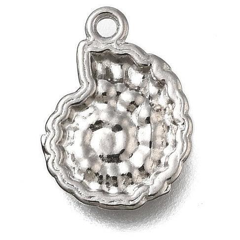 Bedel Schelp RVS Zilver 13mm - per stuk-Bedels-Kraaltjes van Renate
