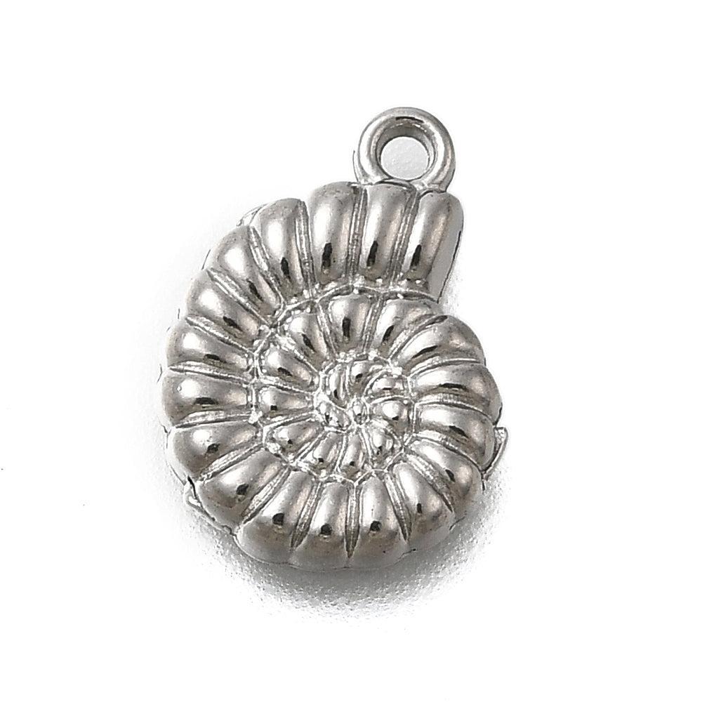 Bedel Schelp RVS Zilver 13mm - per stuk-Bedels-Kraaltjes van Renate