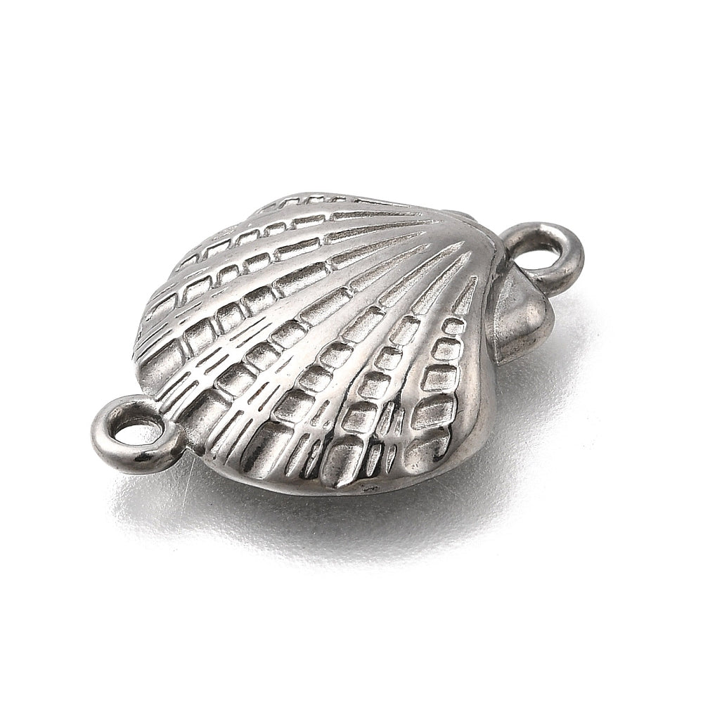 Bedel Schelp Rvs 20,5x15mm Zilver-bedels-Kraaltjes van Renate