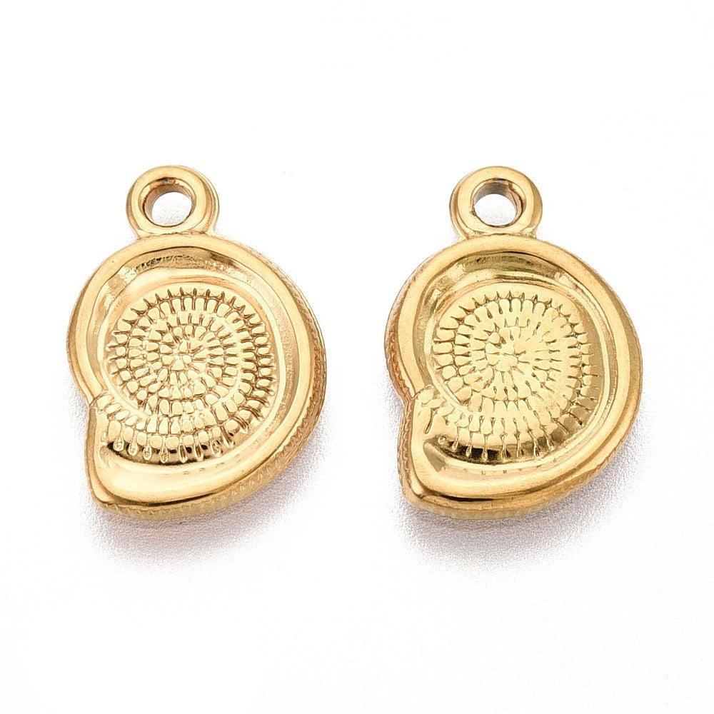 Bedel Schelp Spiraal Goud 16x10mm- Per Stuk-bedels-Kraaltjes van Renate