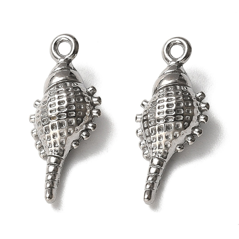 Bedel Schelp Zilver RVS 20,5x8,5mm-bedels-Kraaltjes van Renate