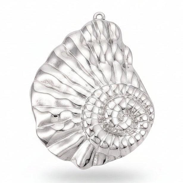 RVS Bedel Schelphoorn Zilver 47mm - per stuk-Bedels-Kraaltjes van Renate