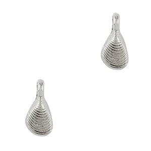 Bedel Schelpje Zilver DQ 12x6mm-bedels-Kraaltjes van Renate