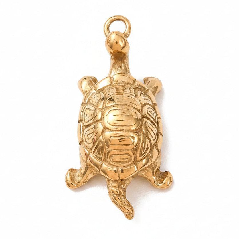 Bedel Schildpad Premium RVS Goud 40mm - per stuk-Bedels-Kraaltjes van Renate