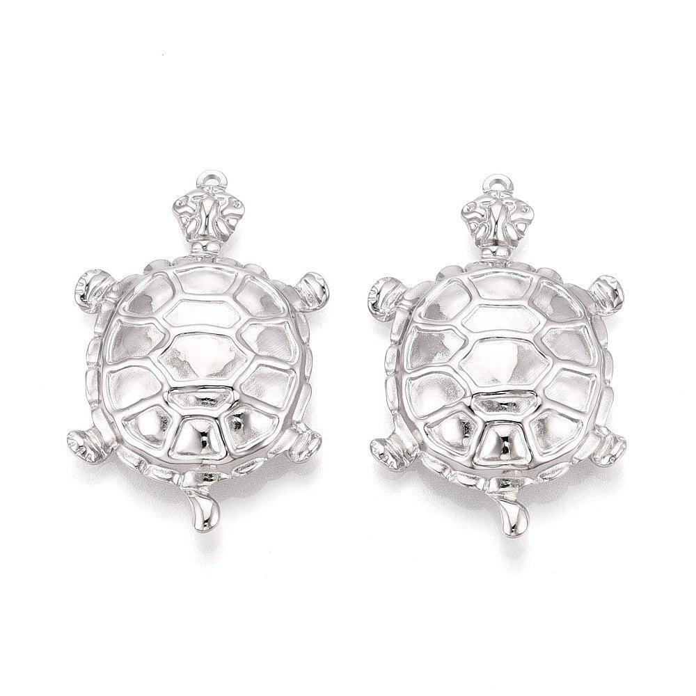 Bedel Schildpad RVS Zilver 47mm - per stuk-Bedels-Kraaltjes van Renate