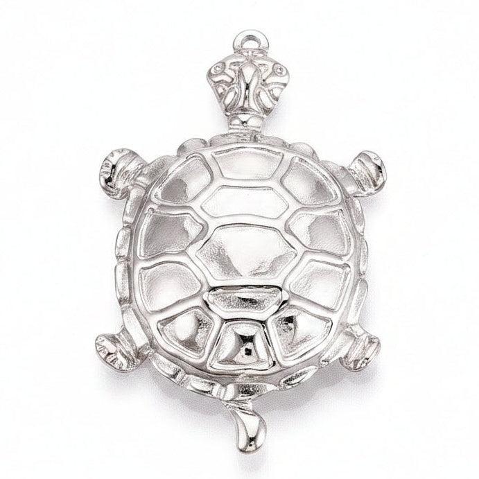 Bedel Schildpad RVS Zilver 47mm - per stuk-Bedels-Kraaltjes van Renate