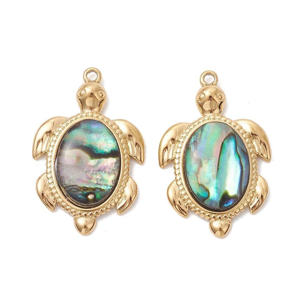 Bedel Schildpad Goud 27mm - per stuk-Bedels-Kraaltjes van Renate