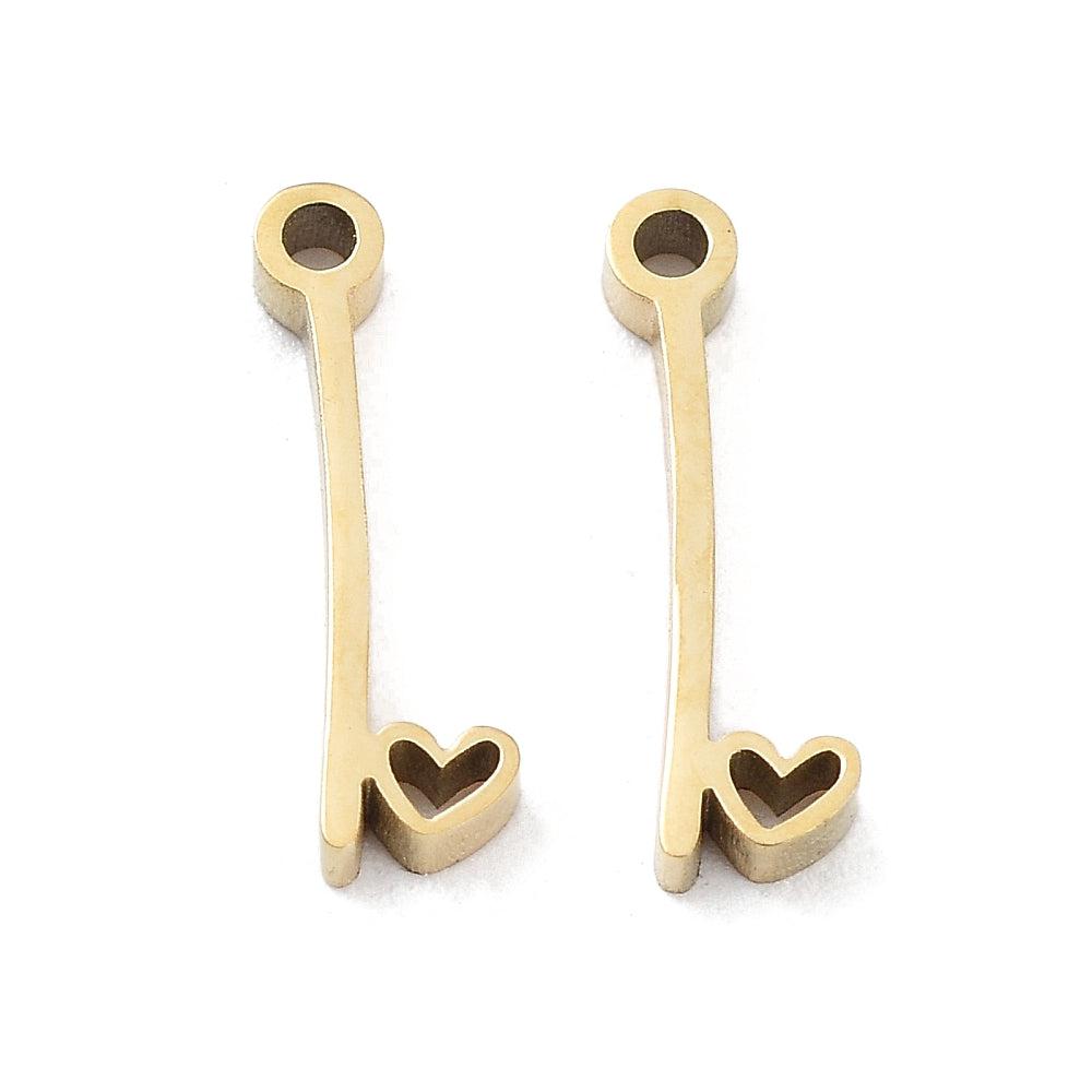 Bedel sierlijk alfabet A-Z goud RVS 14K 11x7mm-bedels-Kraaltjes van Renate