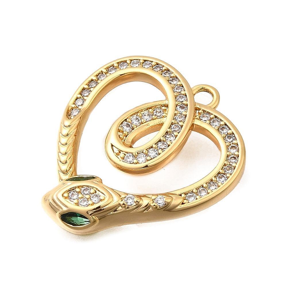 Bedel Slang zirconia 18k Gold Plated 18mm - per stuk-bedels-Kraaltjes van Renate