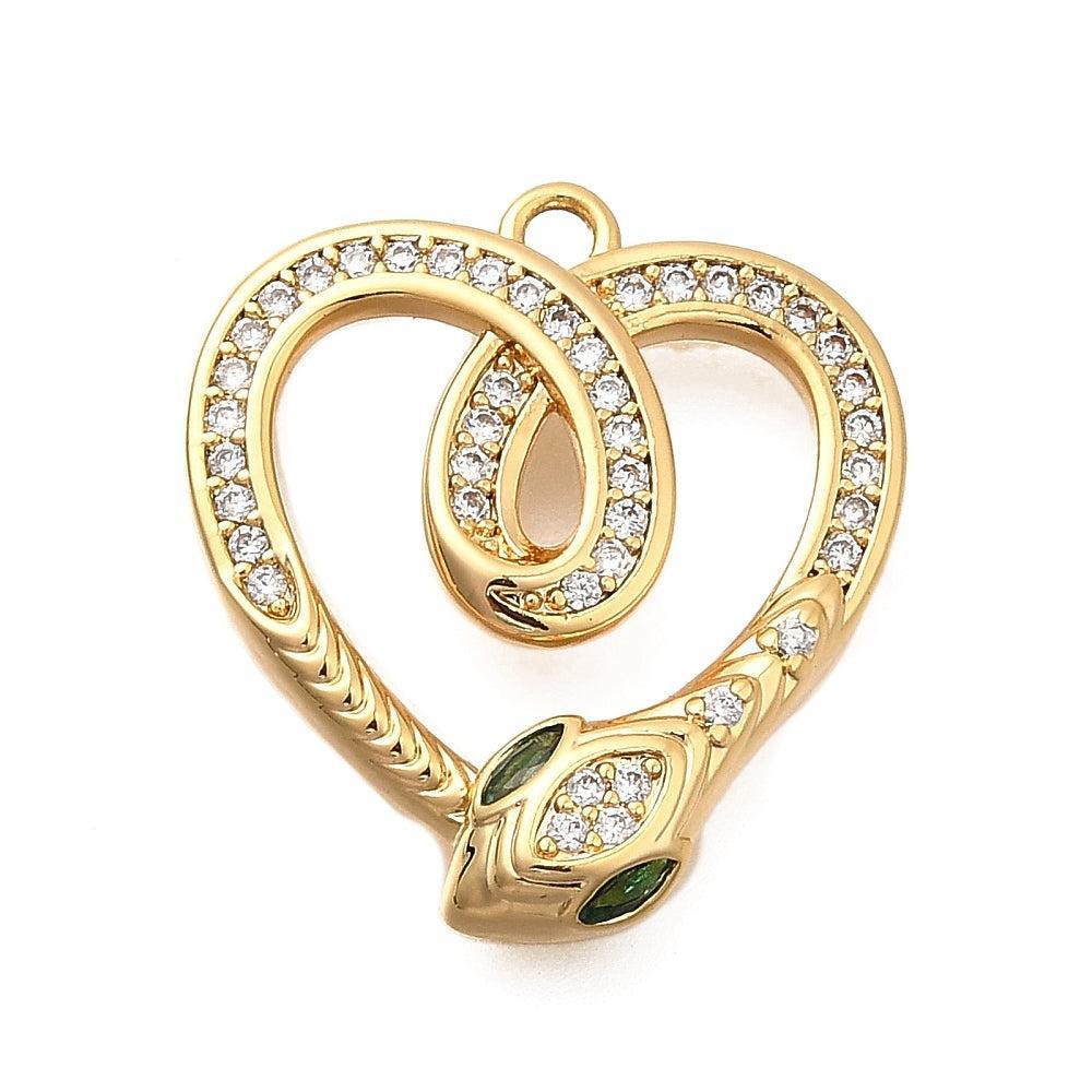 Bedel Slang zirconia 18k Gold Plated 18mm - per stuk-bedels-Kraaltjes van Renate