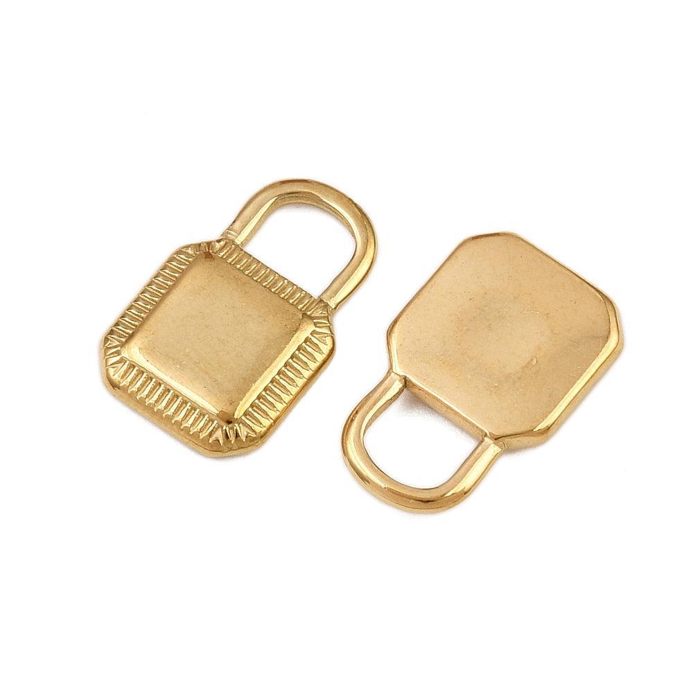 Bedel Slot Premium RVS met 18K Goud Plating 15,5mm – per stuk-bedels-Kraaltjes van Renate