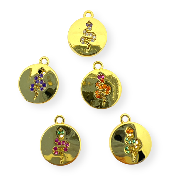 Bedel Snake Zirconia Gold plated 11mm-bedels-Kraaltjes van Renate