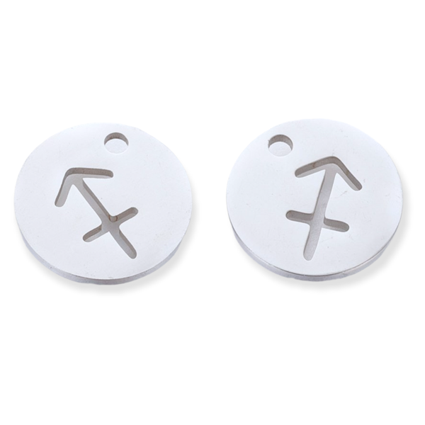 Bedel Sterrenbeeld boogschutter Stainless steel Zilver (RVS) 12mm-bedels-Kraaltjes van Renate