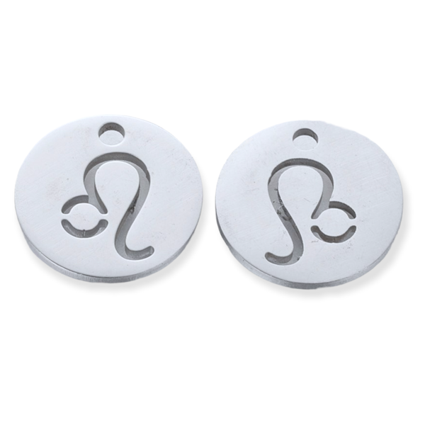Bedel Sterrenbeeld leeuw Stainless steel Zilver (RVS) 12mm-bedels-Kraaltjes van Renate