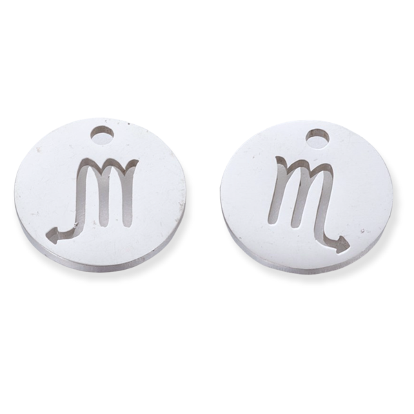 Bedel Sterrenbeeld schorpioen Stainless steel Zilver (RVS) 12mm-bedels-Kraaltjes van Renate
