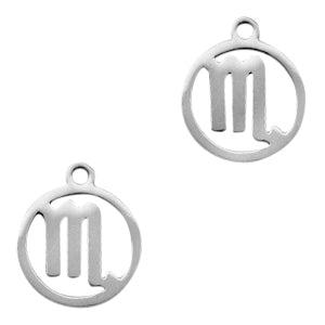 Bedel Sterrenbeeld schorpioen Stainless steel Zilver (RVS) 13x11mm-bedels-Kraaltjes van Renate