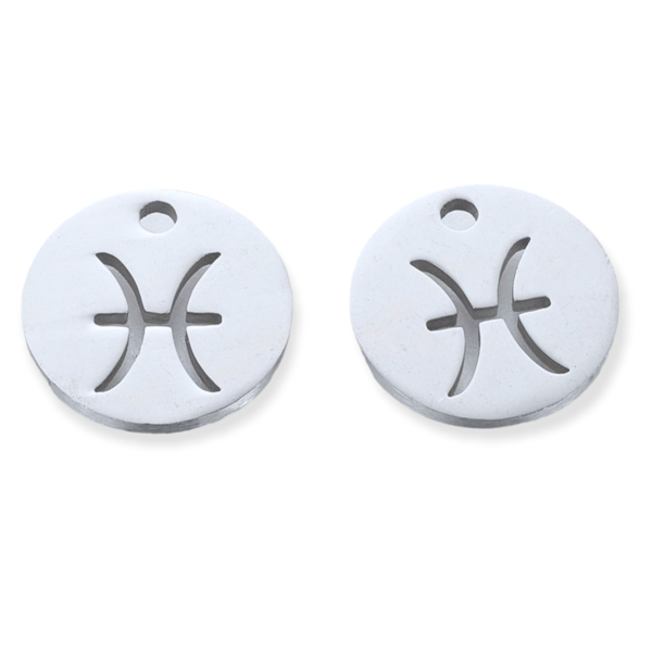 Bedel Sterrenbeeld vissen Stainless steel Zilver (RVS) 12mm-bedels-Kraaltjes van Renate