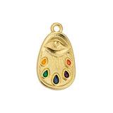 Bedel Teary Eye Multicolor-Goud 24K DQ 12x22mm-bedels-Kraaltjes van Renate