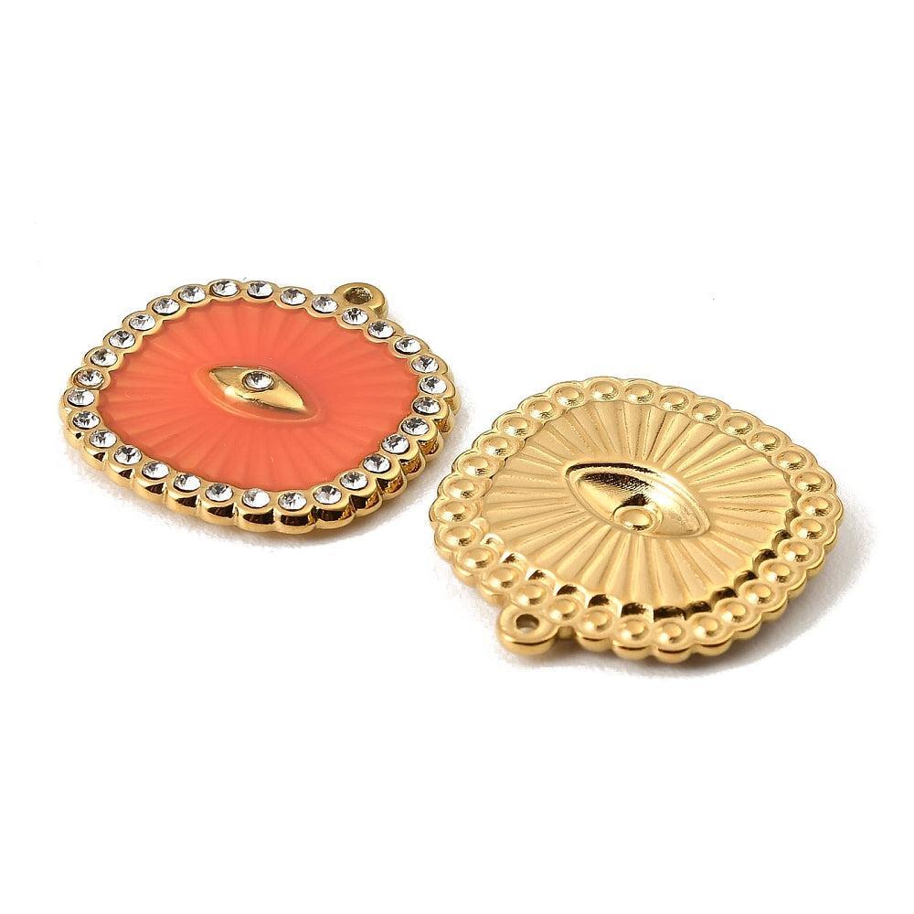 Bedel Vierkant Zirconia RVS 18K Goud 24mm - per stuk-Bedels-Kraaltjes van Renate