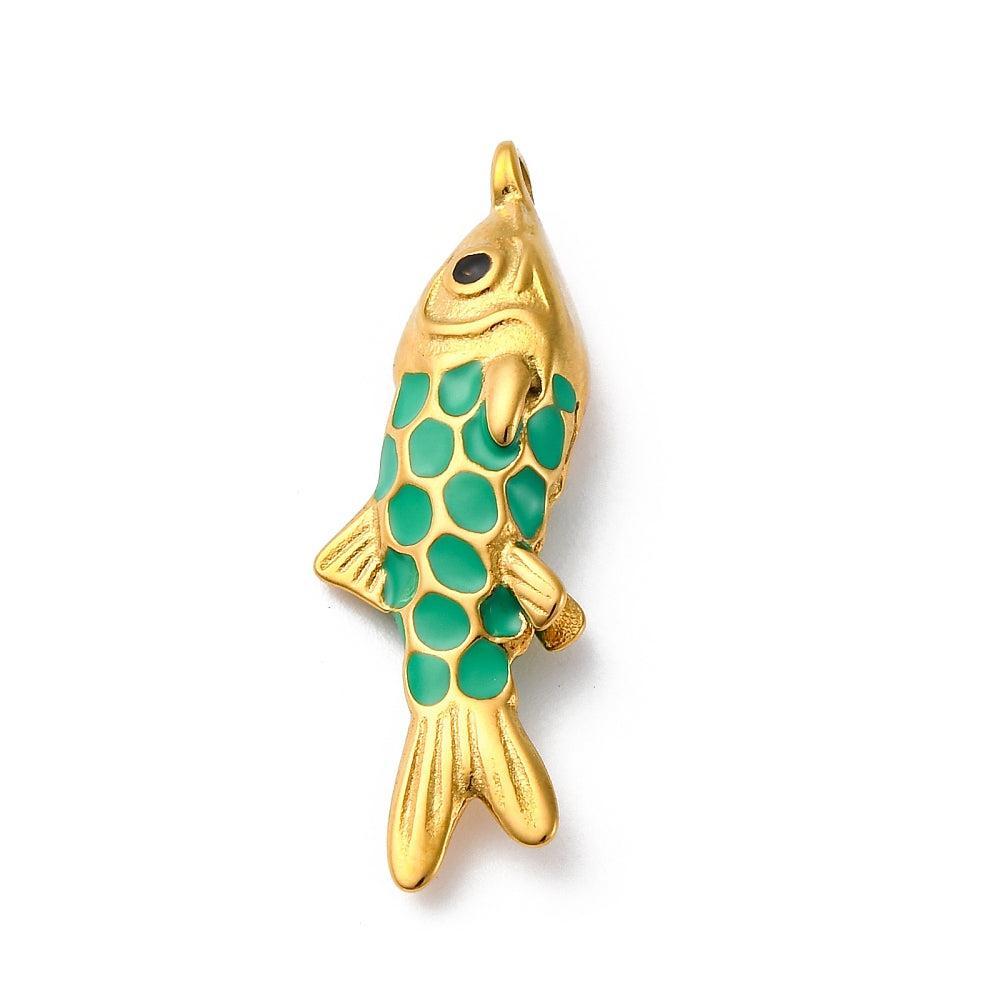 Bedel Vis 14K Gold Plated 36,5x12x7mm - per stuk-bedels-Kraaltjes van Renate