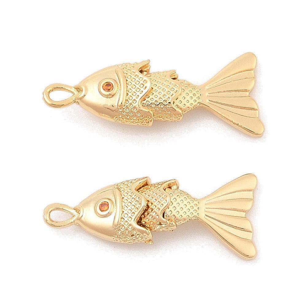 Bedel Vis 18K Gold Plated 22x9mm - per stuk-bedels-Kraaltjes van Renate