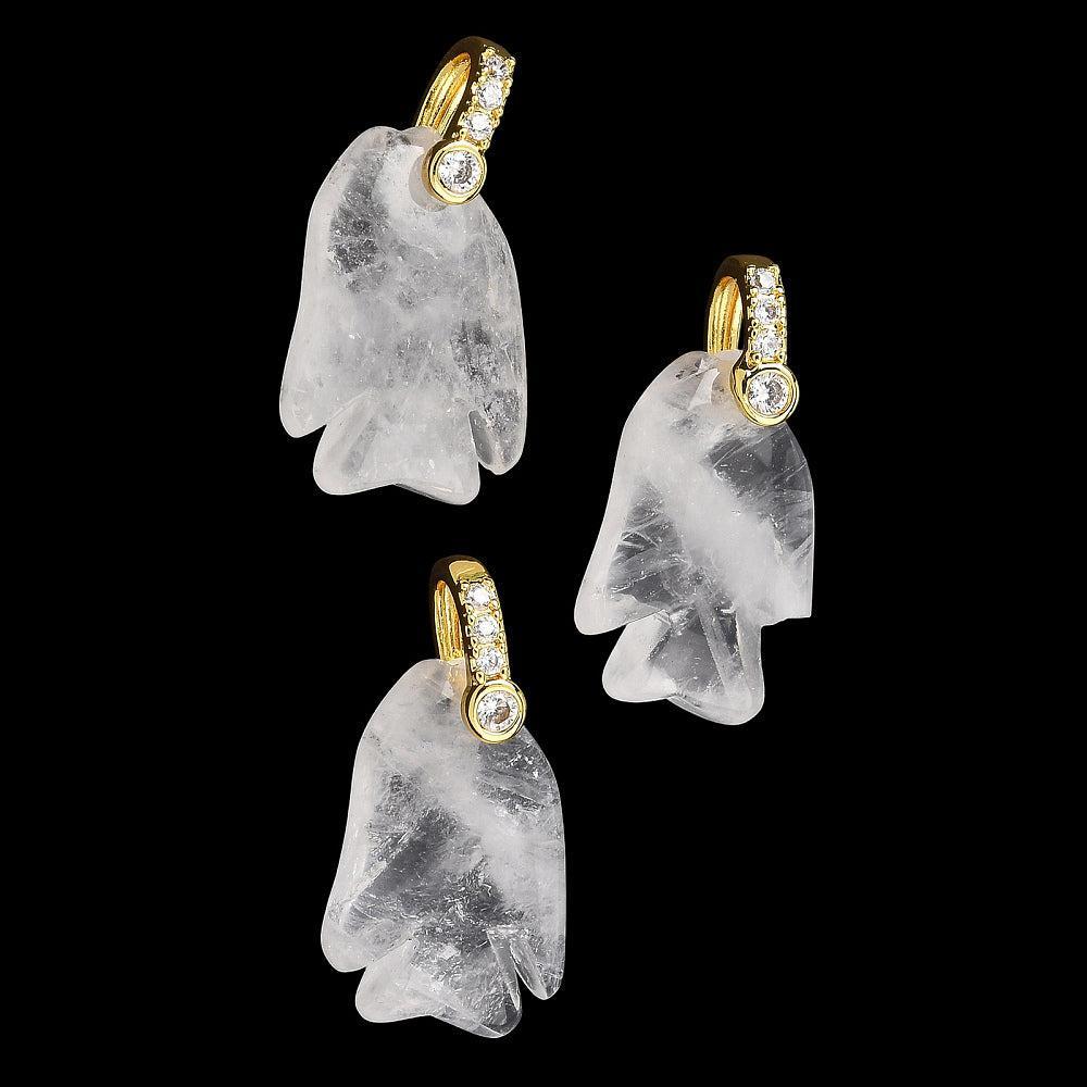 Bedel Vis Bergkristal Zirkonia Brass Goud 23mm - per stuk-Bedels-Kraaltjes van Renate