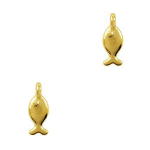 Bedel Vis Goud DQ 14x5mm-bedels-Kraaltjes van Renate