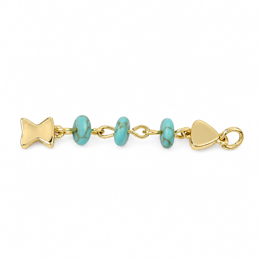 Bedel Vis Turquoise Brass Rood 42mm - per stuk-Bedels-Kraaltjes van Renate