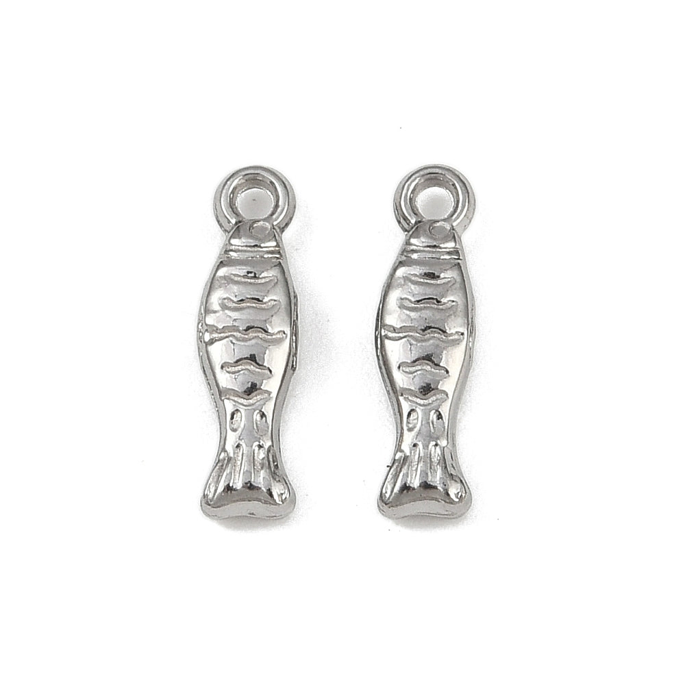 Bedel Visje Zilver RVS 14x4mm-bedels-Kraaltjes van Renate