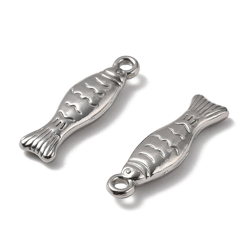 Bedel Visje Zilver RVS 35x6,5mm-bedels-Kraaltjes van Renate