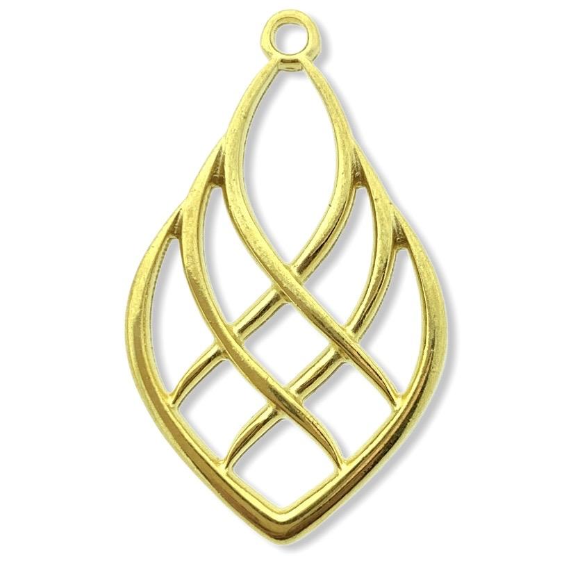 Bedel Wire druppel Goud 24kr DQ 27x16mm-Kraaltjes van Renate