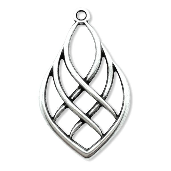 Bedel Wire druppel Zilver DQ 27x16mm-Kraaltjes van Renate