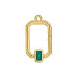 Bedel Wireframe Groen-Goud 24K DQ 12x22mm-bedels-Kraaltjes van Renate