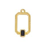 Bedel Wireframe Zwart-Goud 24K DQ 12x22mm-bedels-Kraaltjes van Renate