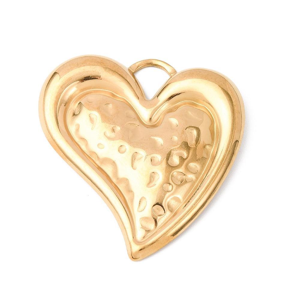 Bedel XL Hart RVS Goud 42mm - per stuk-bedels-Kraaltjes van Renate