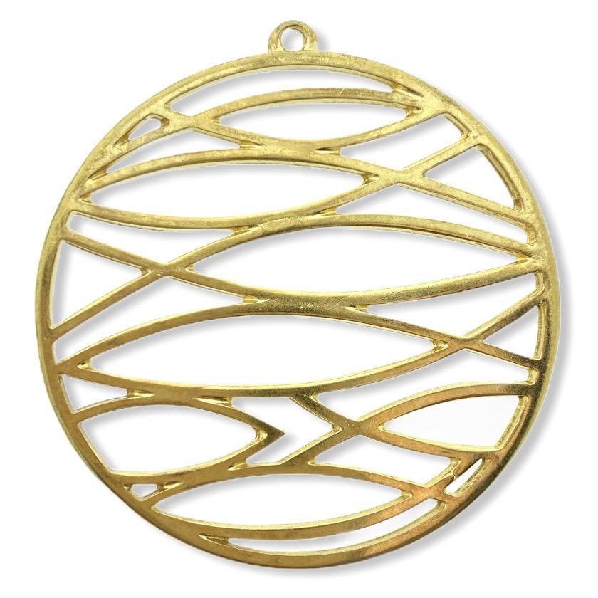 Bedel XL filigraan vissen Goud 24kr DQ 40mm-Kraaltjes van Renate