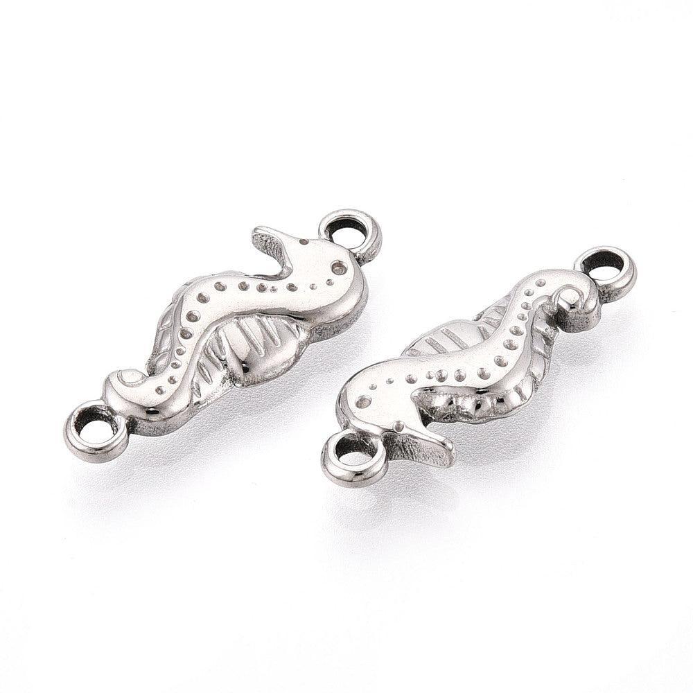 Bedel Zeepaard Zilver RVS 24x9mm-bedels-Kraaltjes van Renate