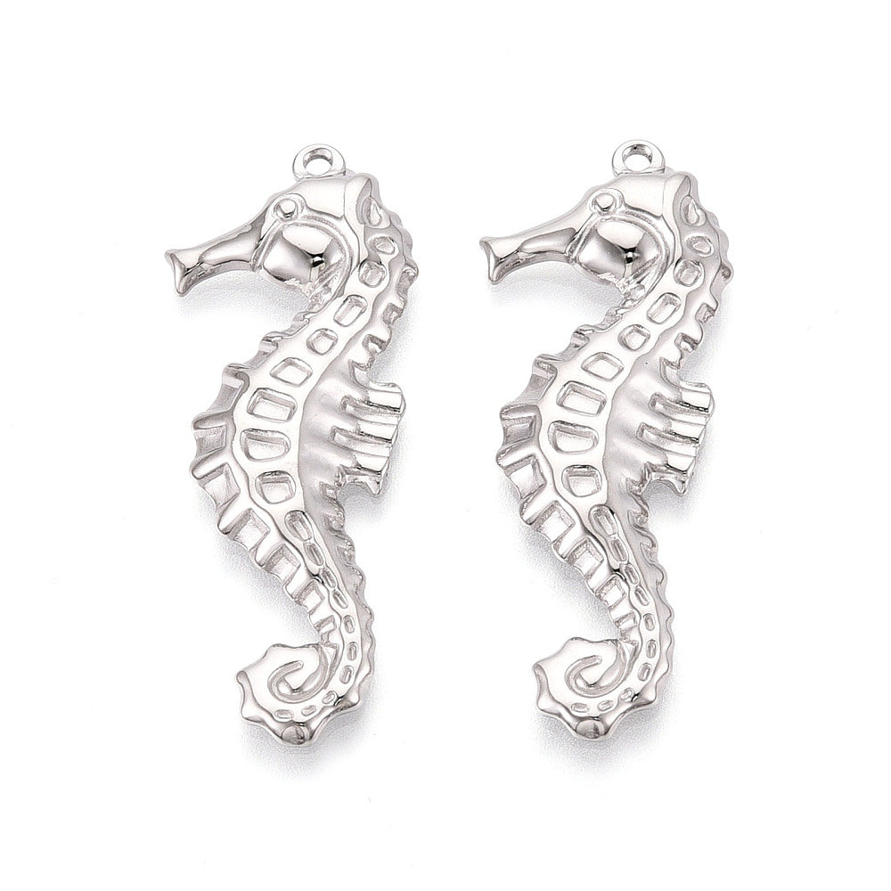 Bedel Zeepaardje RVS Zilver 46mm - per stuk-Bedels-Kraaltjes van Renate